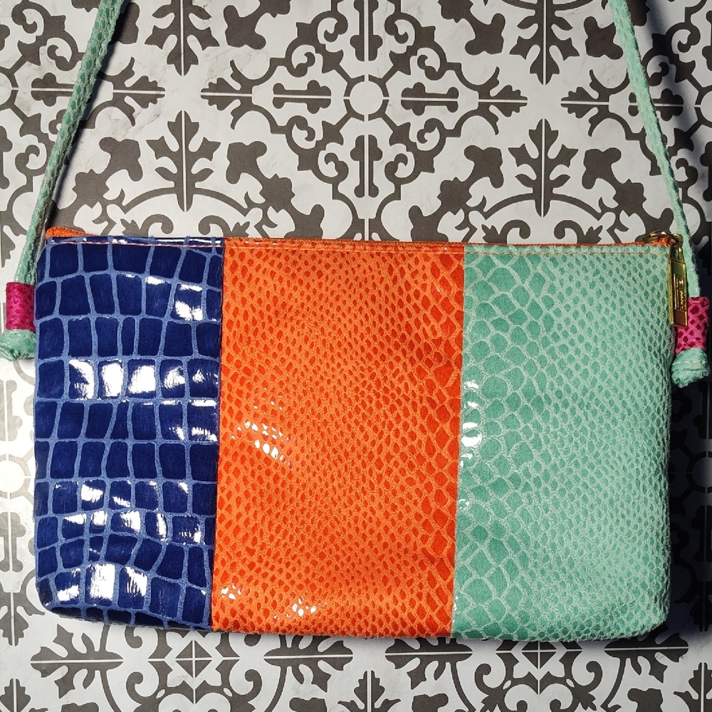 Pinky Purse Hand Bag Pink Teal Purple Orange Blue With Strap Made In AMERICA